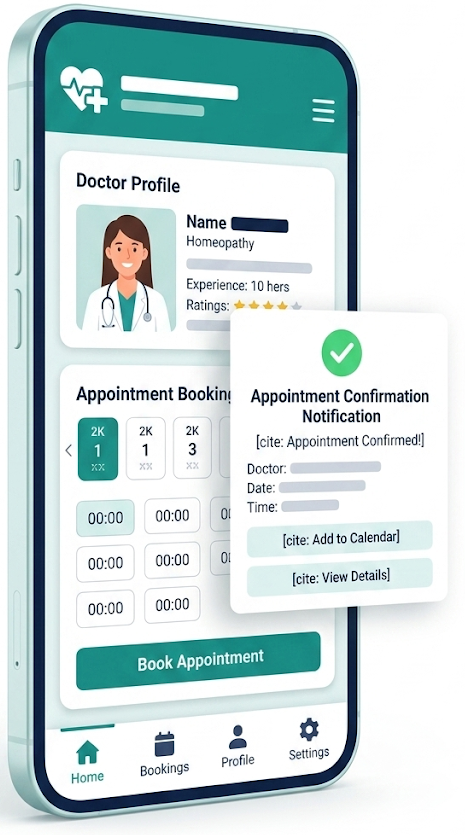 Patient app on a smartphone